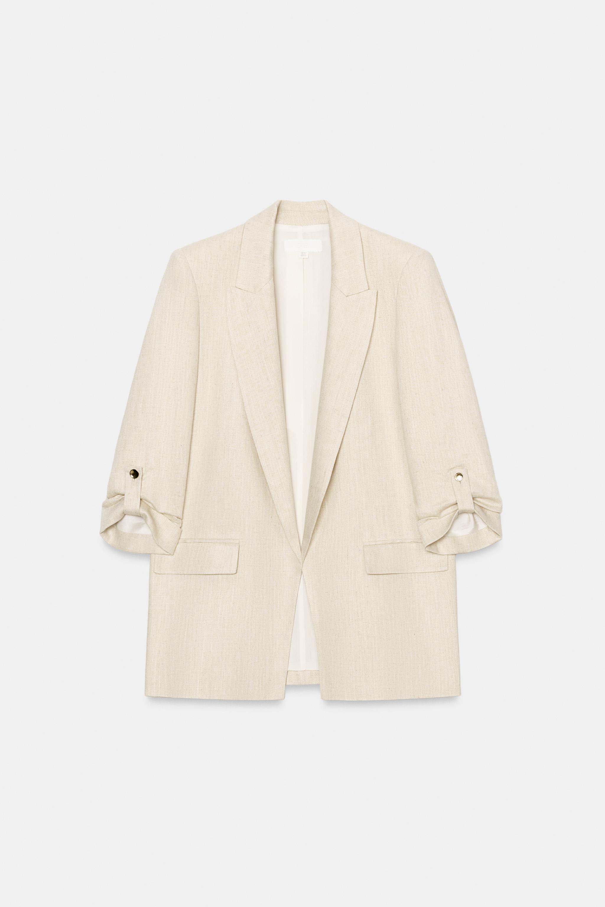 OPEN BLAZER WITH ROLLED-UP SLEEVES